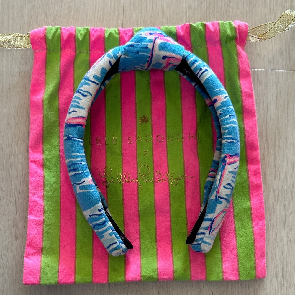 Lele Sadoughi x Lilly Pulitzer Slim Knotted Headband in Boatylicious